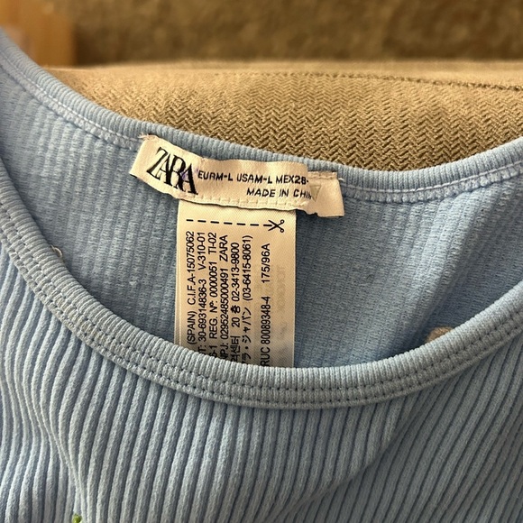 Zara Blue Daisy Dress size L - Picture 2 of 3